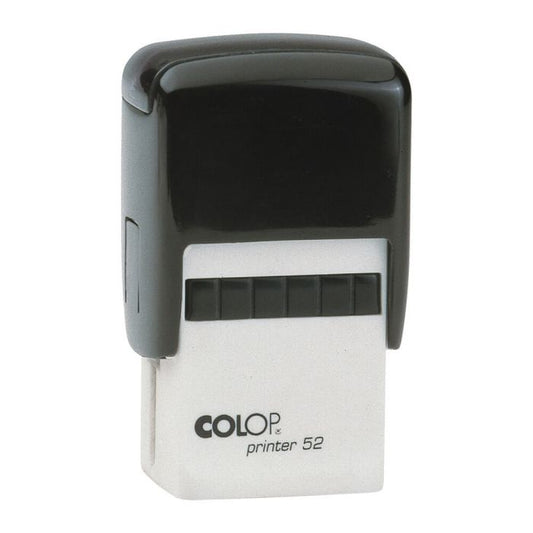COLOP Printer 52 – individueller Stempel 30 × 20 mm, 5 Zeilen – Gehäusefarbe Schwarz