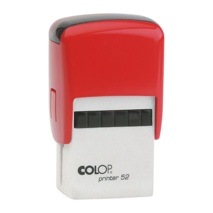 COLOP Printer 52 – individueller Stempel 30 × 20 mm, 5 Zeilen – Gehäusefarbe Rot