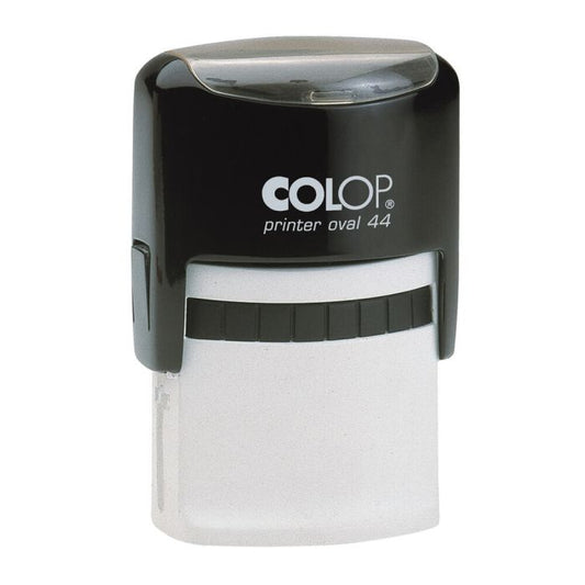COLOP Printer Oval 44 – individueller Stempel 44 × 28 mm, 5 Zeilen – Gehäusefarbe Schwarz