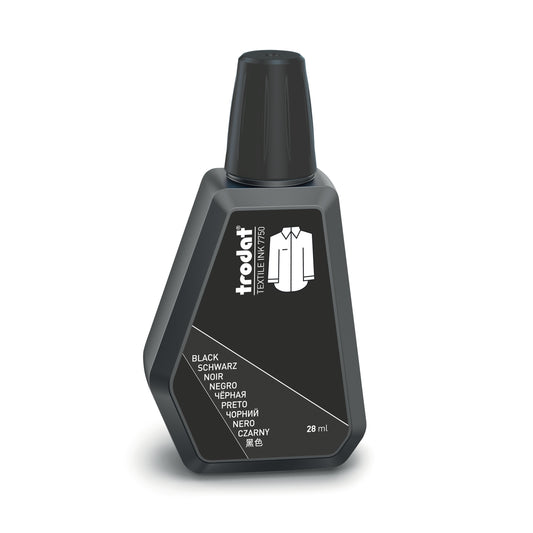 Trodat Stempelfarbe 7750 Textil – 28 ml, Farbe Schwarz