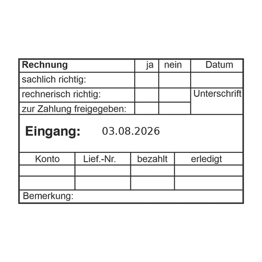 Rechnungsprüfstempel Freigabe & Erledigung – Stempelabdruck