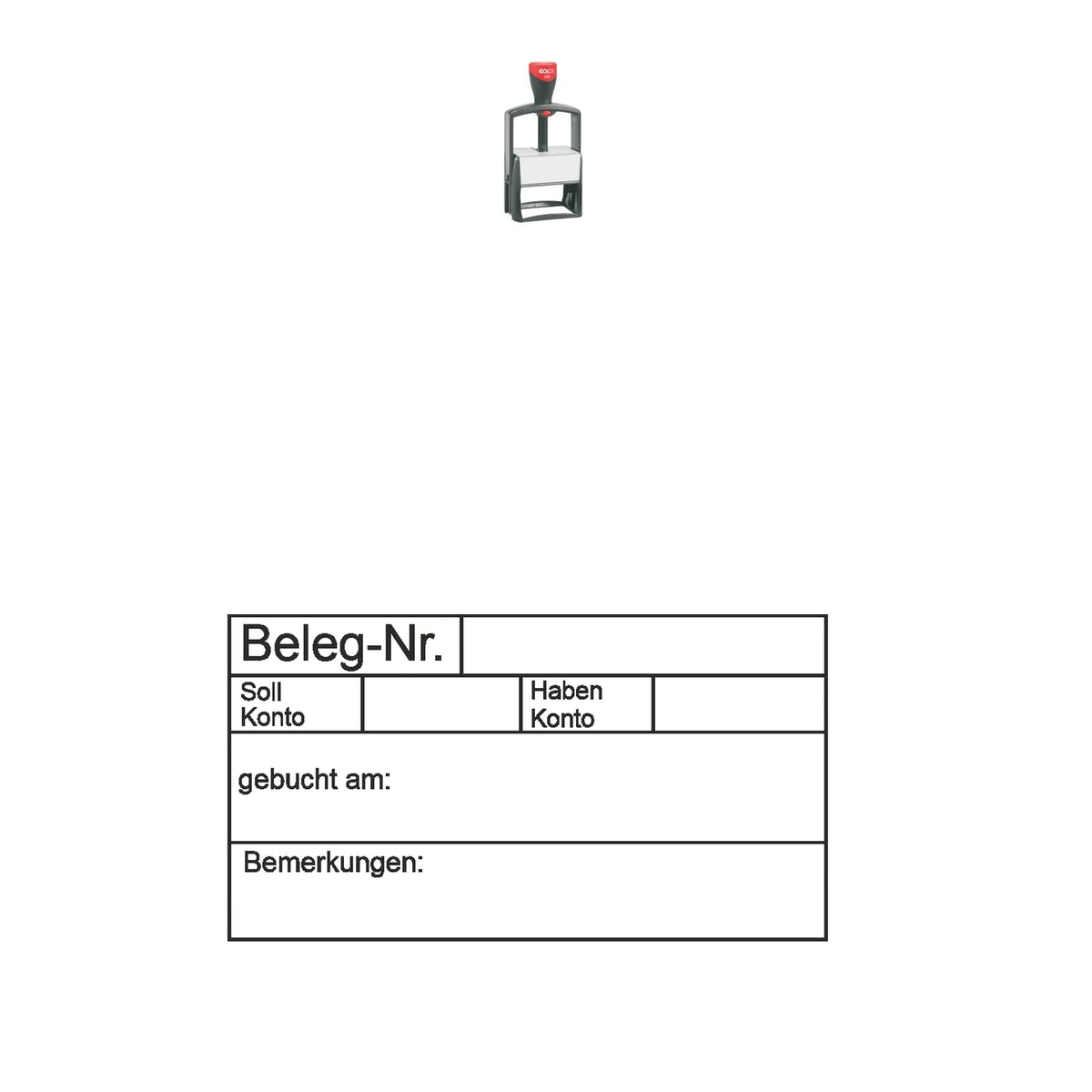 Belegbuchungsstempel Soll & Haben – Stempelgerät mit Abdruck