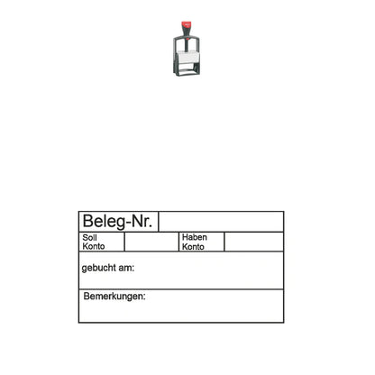 Belegbuchungsstempel Soll & Haben – Stempelgerät mit Abdruck