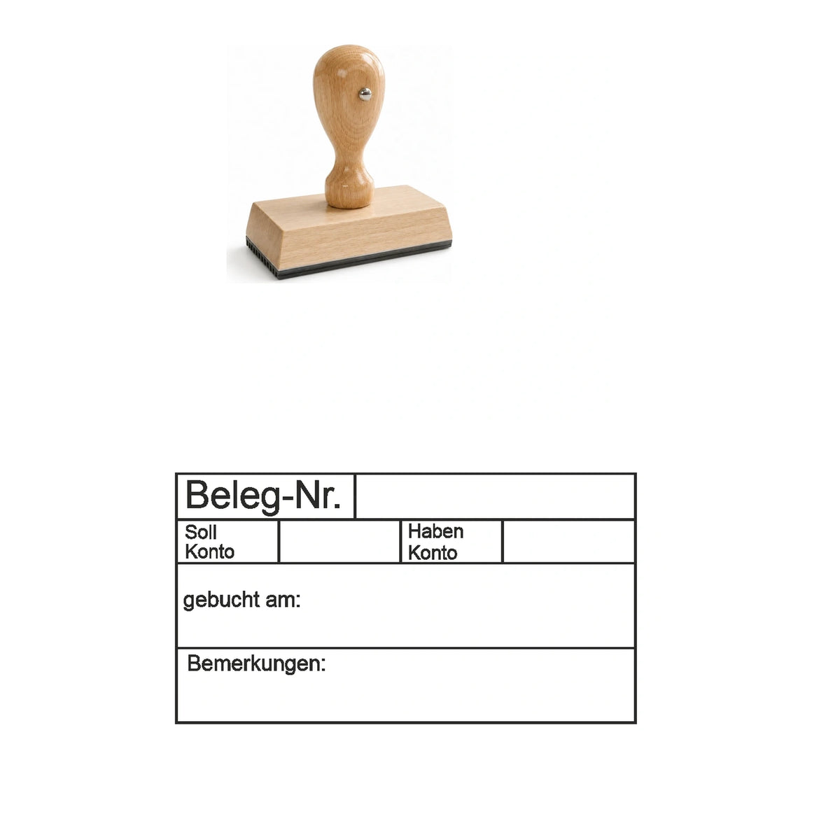 Belegbuchungsstempel Soll & Haben – Stempelgerät mit Abdruck