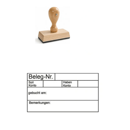 Belegbuchungsstempel Soll & Haben – Stempelgerät mit Abdruck