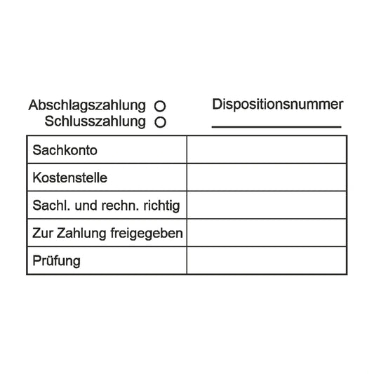Abschlags- und Schlusszahlungsprüfstempel – Stempelabdruck