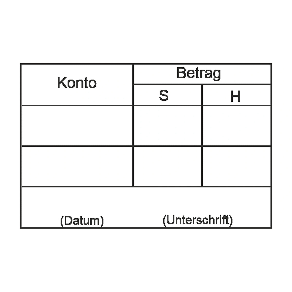 Buchungsstempel Betrag & Konto – Stempelabdruck