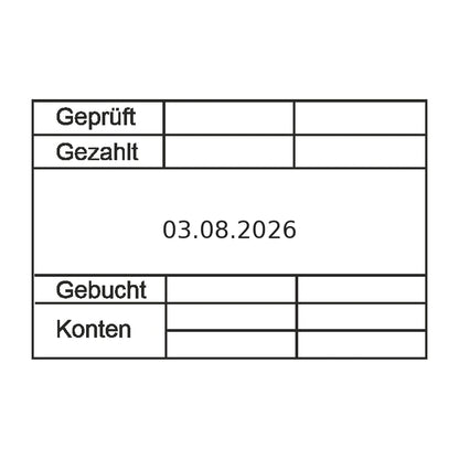 Buchhaltungsstempel Geprüft, gezahlt & gebucht – Stempelabdruck
