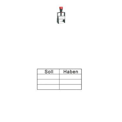 Kontierungsstempel Soll & Haben – Stempelgerät mit Abdruck