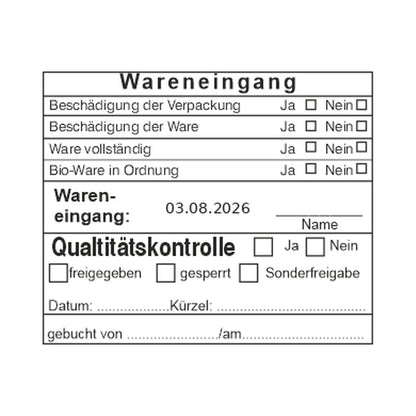 HACCP-Wareneingangsstempel Qualität & Freigabe – Stempelabdruck