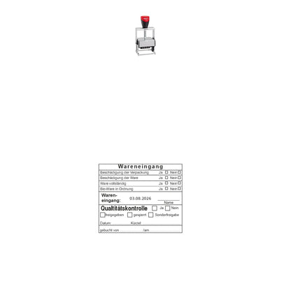 HACCP-Wareneingangsstempel Qualität & Freigabe – Stempelgerät mit Abdruck