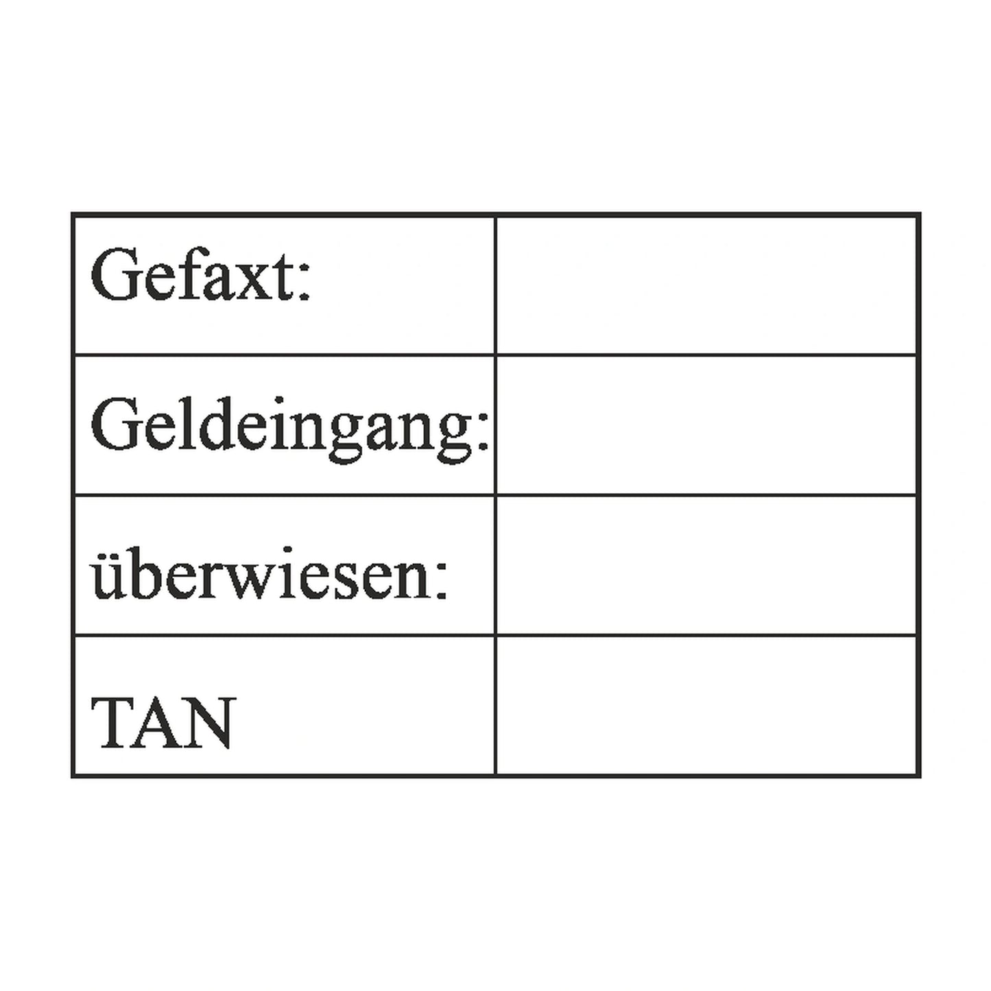 Fax- und Zahlungsvorgangsstempel – Stempelabdruck