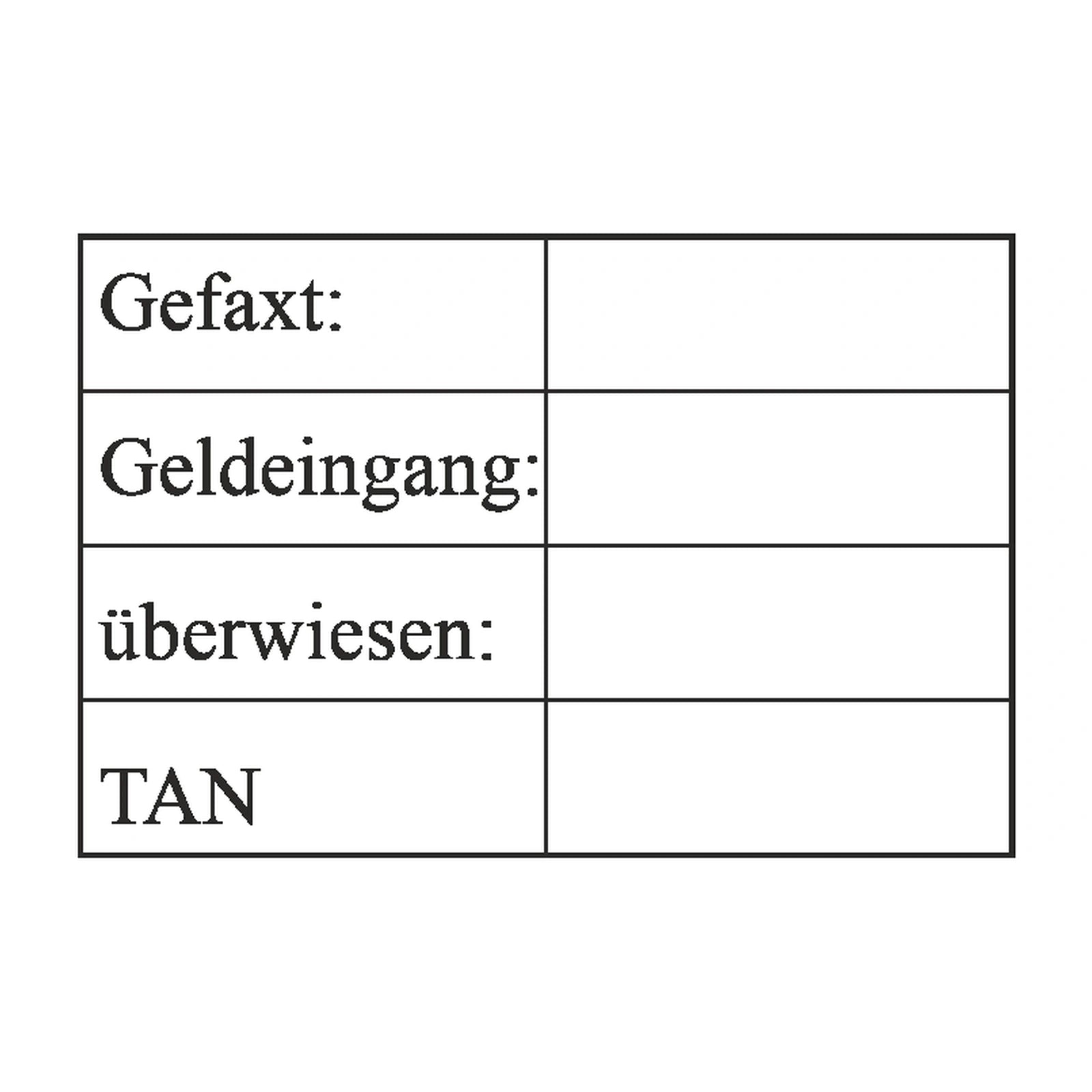 Fax- und Zahlungsvorgangsstempel – Stempelabdruck