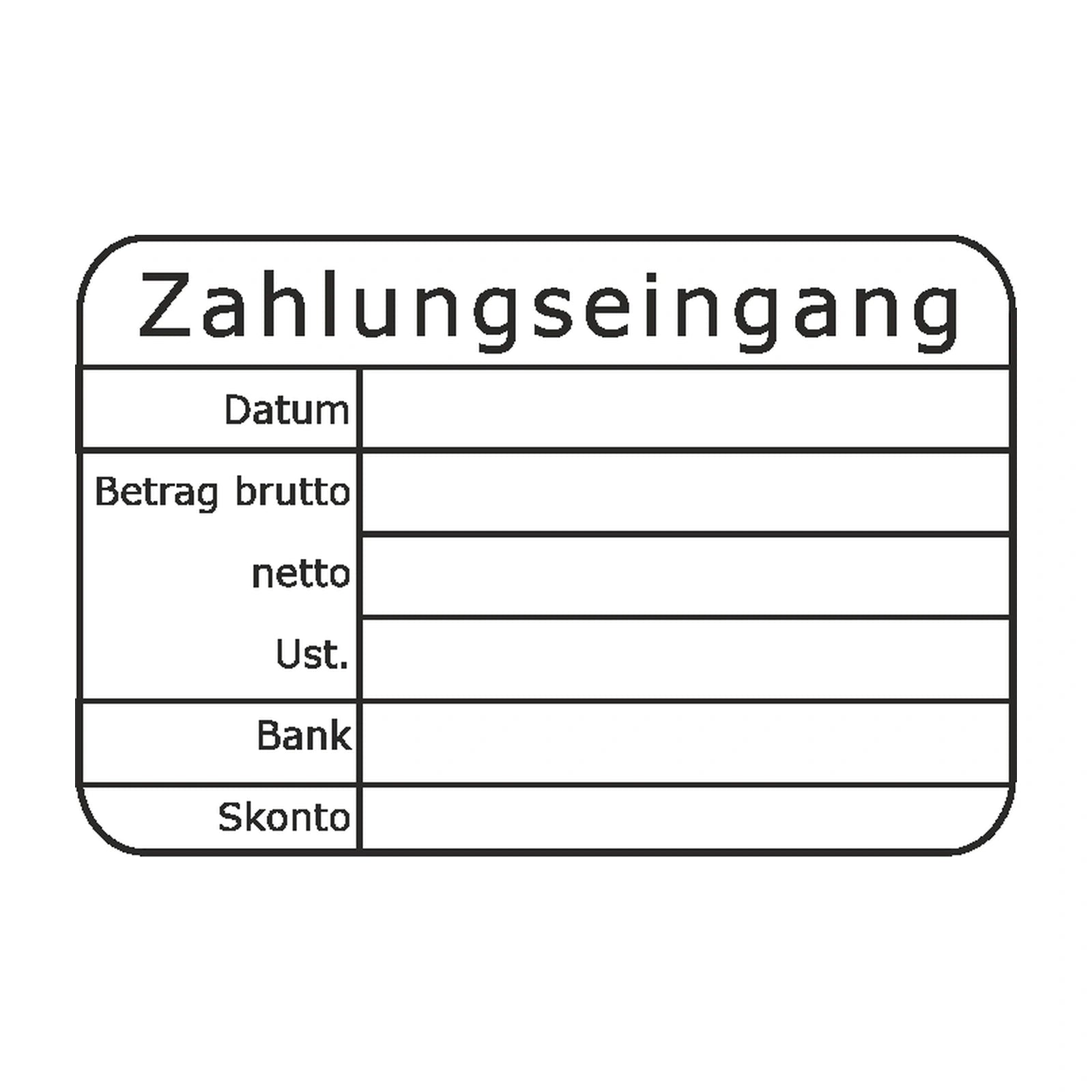 Zahlungseingangsstempel Brutto, Netto & Skonto – Stempelabdruck