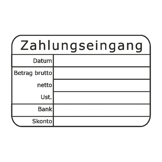 Zahlungseingangsstempel Brutto, Netto & Skonto – Stempelabdruck