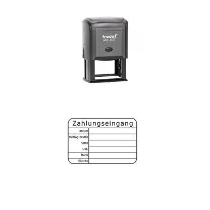 Zahlungseingangsstempel Brutto, Netto & Skonto – Stempelgerät mit Abdruck
