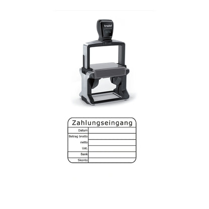 Zahlungseingangsstempel Brutto, Netto & Skonto – Stempelgerät mit Abdruck
