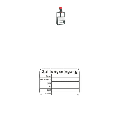 Zahlungseingangsstempel Brutto, Netto & Skonto – Stempelgerät mit Abdruck