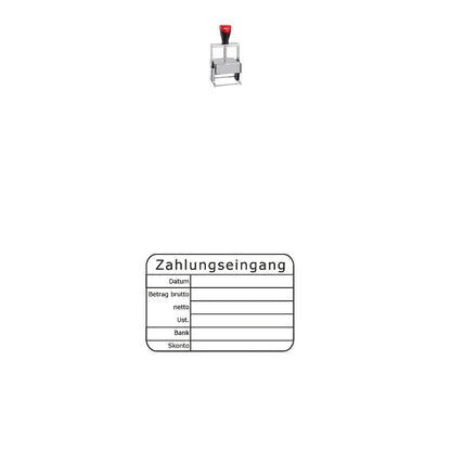 Zahlungseingangsstempel Brutto, Netto & Skonto – Stempelgerät mit Abdruck