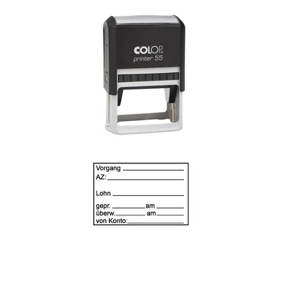 Lohnzahlungsstempel Überweisung – Stempelgerät mit Abdruck