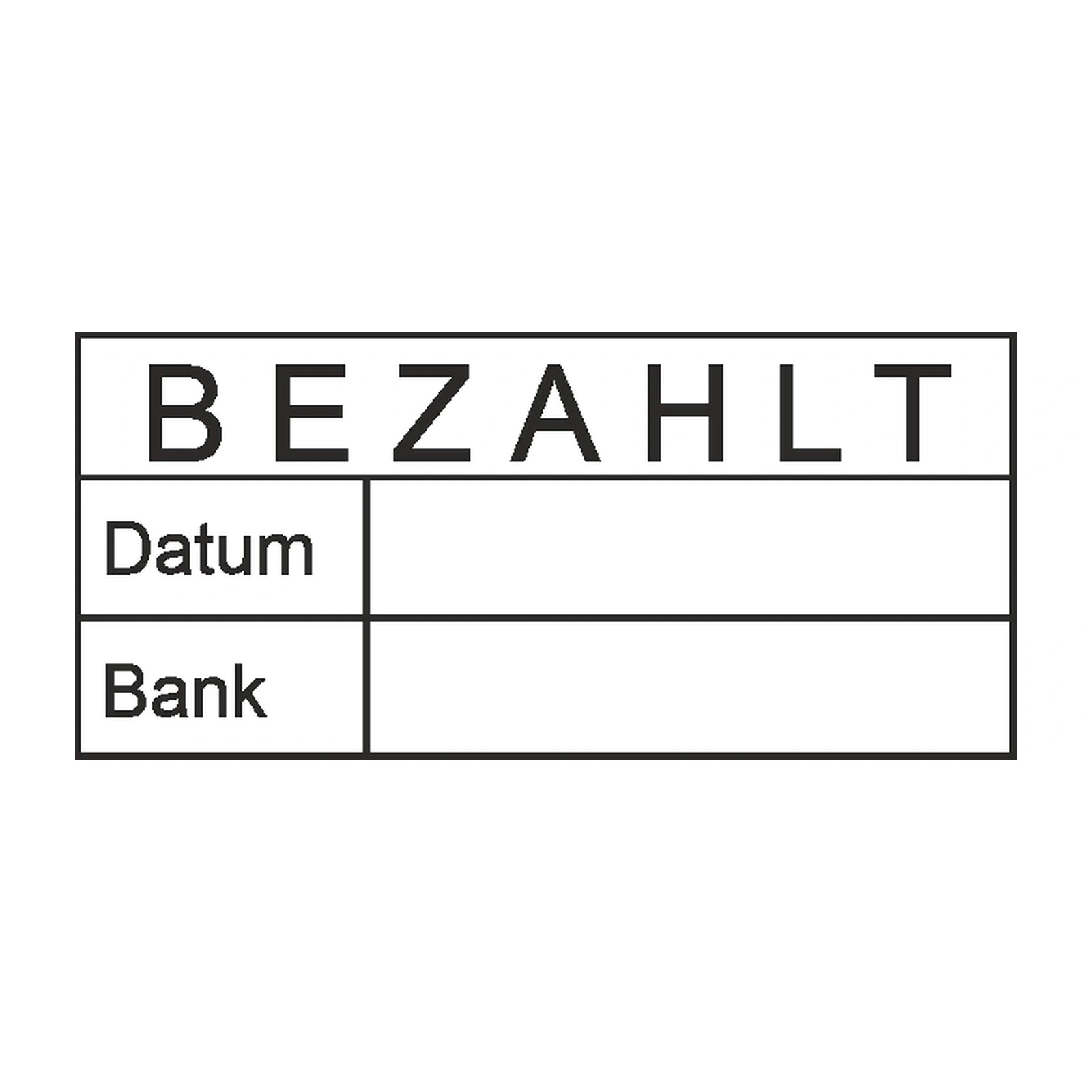 Bezahltstempel Datum & Bank – Stempelabdruck