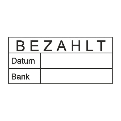 Bezahltstempel Datum & Bank – Stempelabdruck
