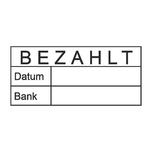 Bezahltstempel Datum & Bank – Stempelabdruck