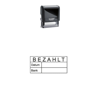Bezahltstempel Datum & Bank – Stempelgerät mit Abdruck