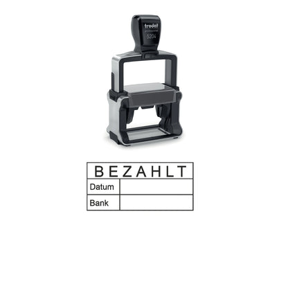 Bezahltstempel Datum & Bank – Stempelgerät mit Abdruck