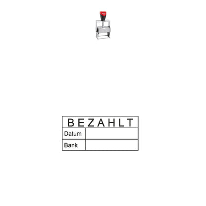 Bezahltstempel Datum & Bank – Stempelgerät mit Abdruck