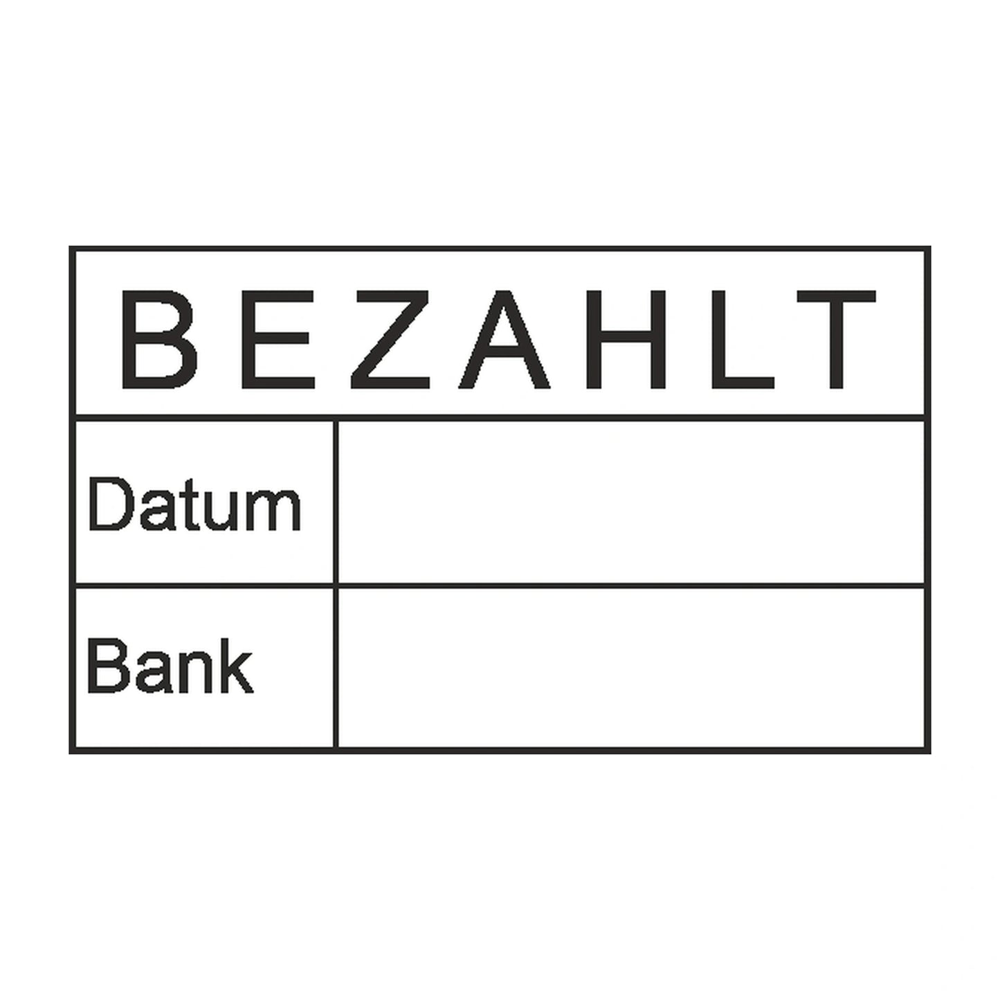 Bezahltstempel Datum & Bank – Stempelabdruck