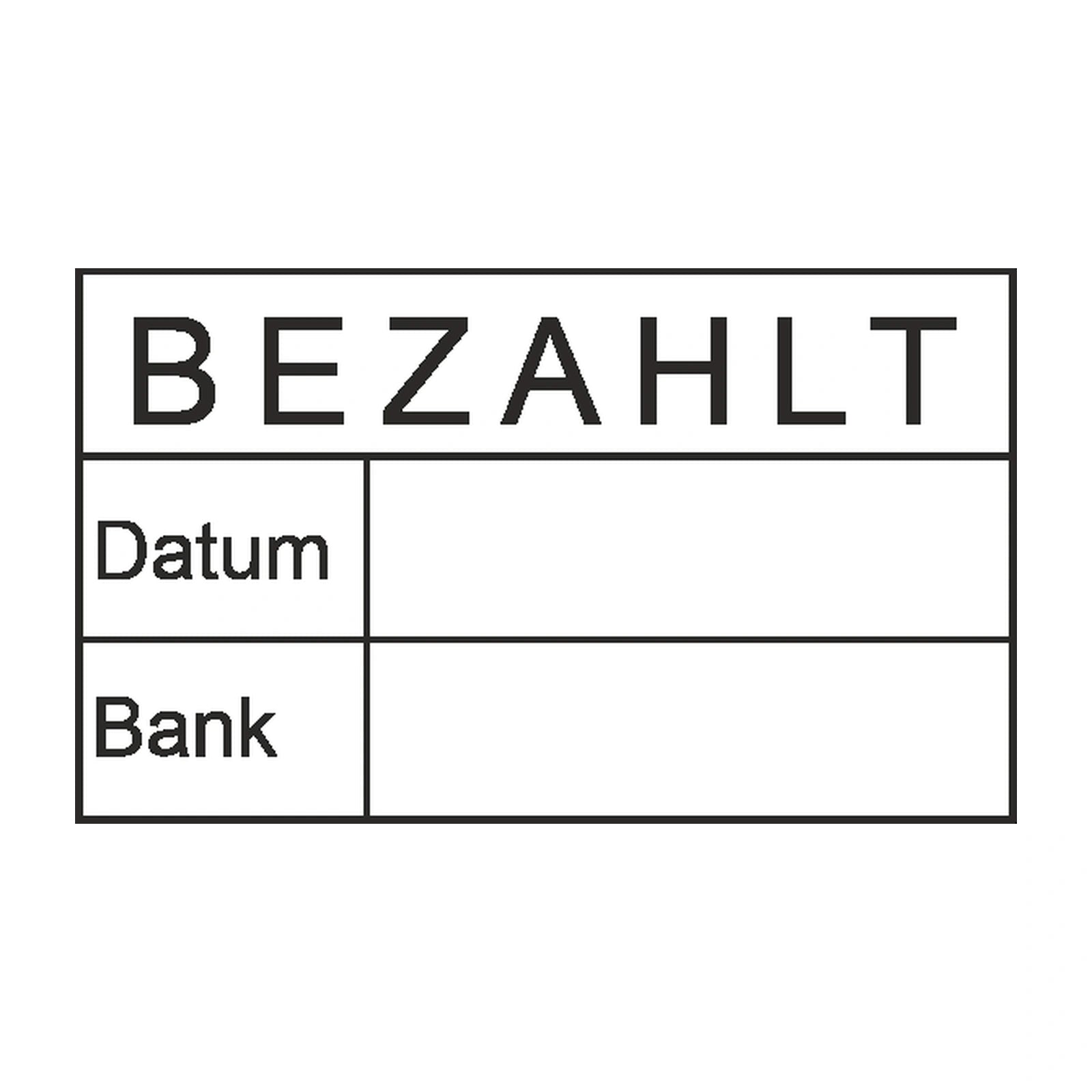 Bezahltstempel Datum & Bank – Stempelabdruck