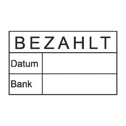 Bezahltstempel Datum & Bank – Stempelabdruck