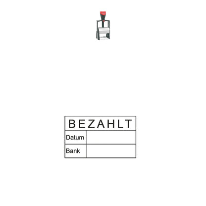 Bezahltstempel Datum & Bank – Stempelgerät mit Abdruck