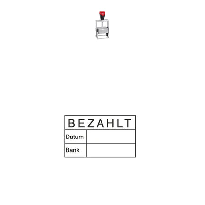 Bezahltstempel Datum & Bank – Stempelgerät mit Abdruck