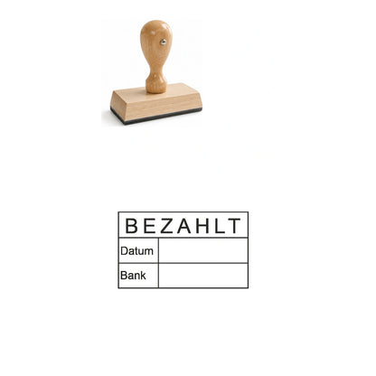 Bezahltstempel Datum & Bank – Stempelgerät mit Abdruck