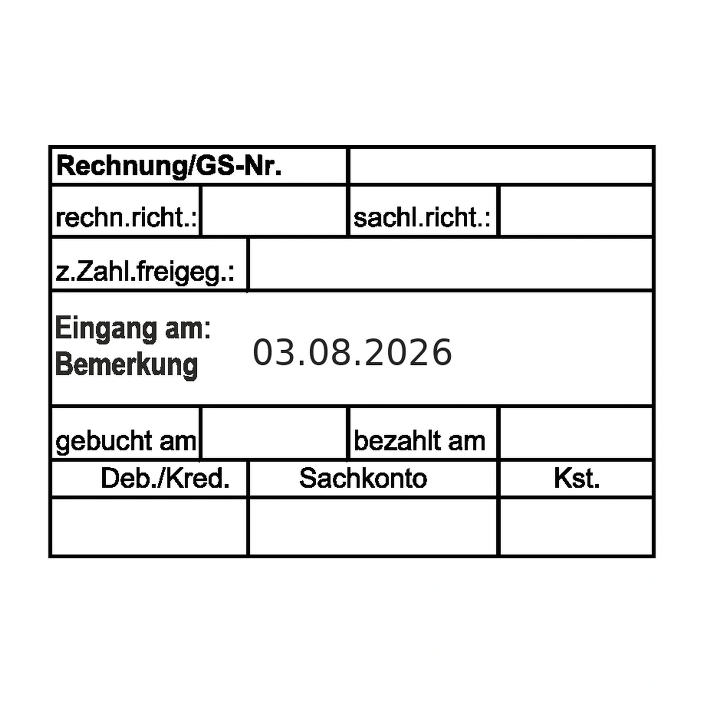 Rechnungsworkflowstempel Prüfung bis Zahlung – Stempelabdruck