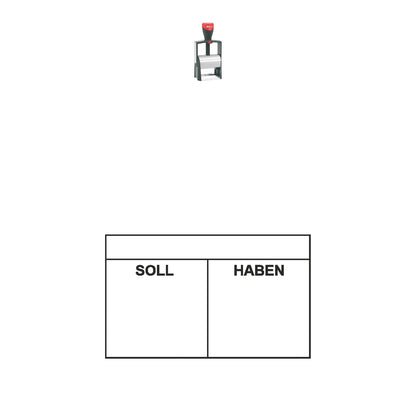 Kontierungsstempel Soll & Haben – Stempelgerät mit Abdruck