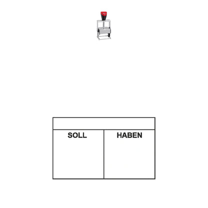 Kontierungsstempel Soll & Haben – Stempelgerät mit Abdruck