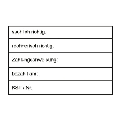 Rechnungsprüfstempel mit Zahlungsanweisung – Stempelabdruck
