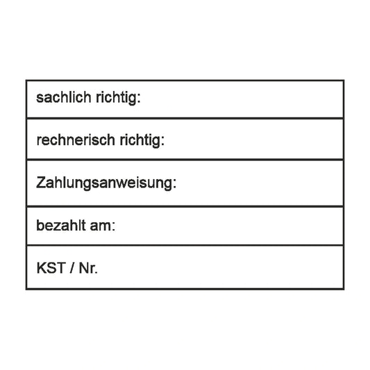 Rechnungsprüfstempel mit Zahlungsanweisung – Stempelabdruck