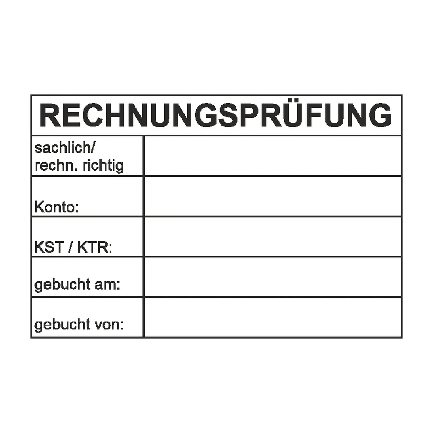 Rechnungsprüfstempel Konto, KST & KTR – Stempelabdruck