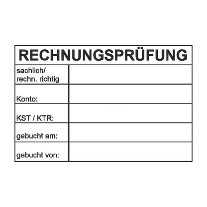 Rechnungsprüfstempel Konto, KST & KTR – Stempelabdruck