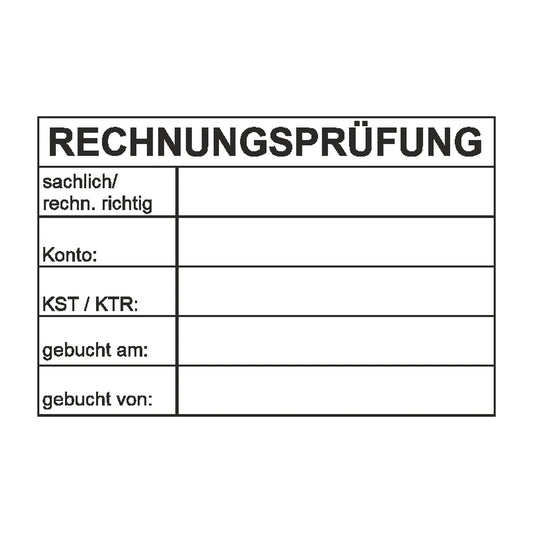 Rechnungsprüfstempel Konto, KST & KTR – Stempelabdruck