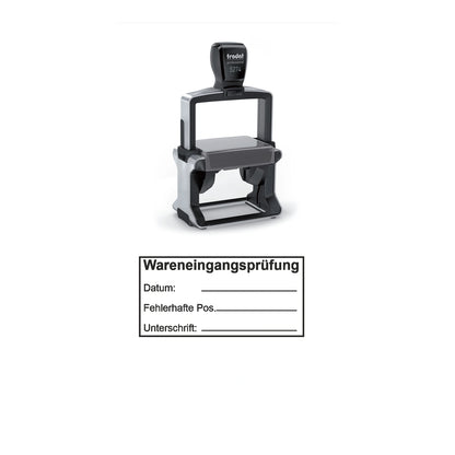 Wareneingangsprüfstempel Fehlerhafte Positionen – Stempelgerät mit Abdruck