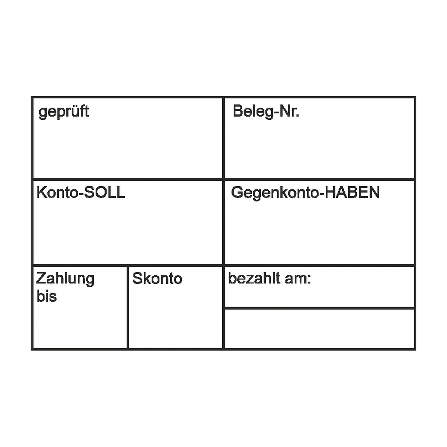 Rechnungsbuchungsstempel Skonto & Zahlungsfrist – Stempelabdruck