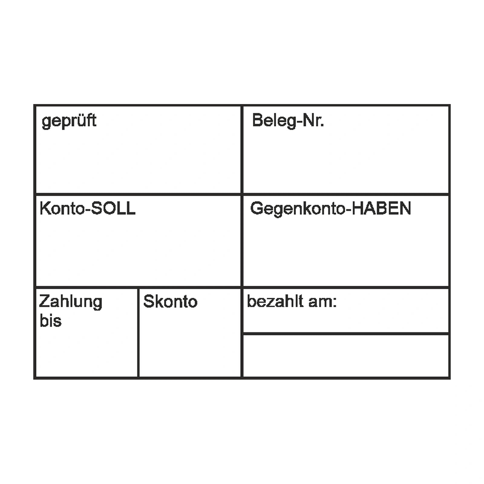 Rechnungsbuchungsstempel Skonto & Zahlungsfrist – Stempelabdruck