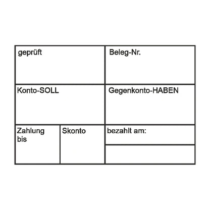 Rechnungsbuchungsstempel Skonto & Zahlungsfrist – Stempelabdruck