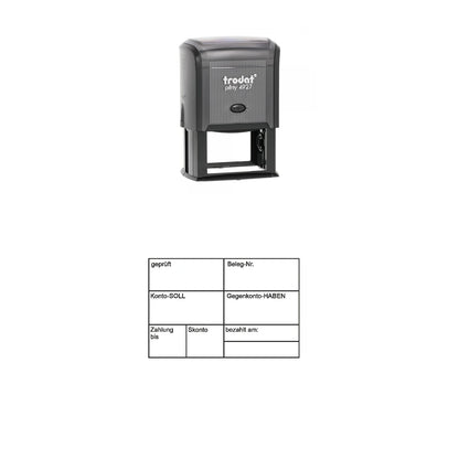 Rechnungsbuchungsstempel Skonto & Zahlungsfrist – Stempelgerät mit Abdruck