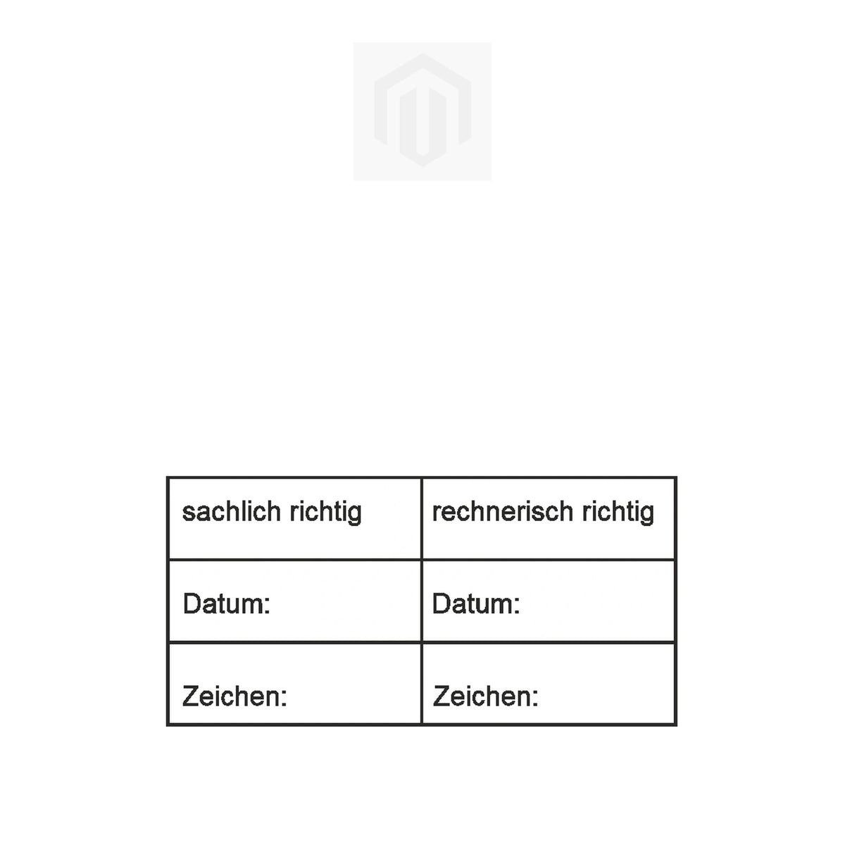 Prüfstempel sachlich & rechnerisch richtig – Stempelgerät mit Abdruck